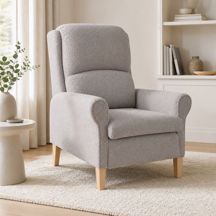 Fauteuil en bois Basile - Gris clair