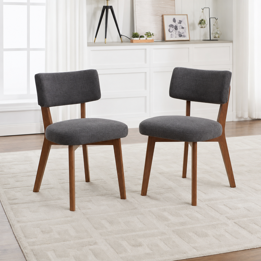 Lot de 2 chaises en bois massif Joséphine - Gris