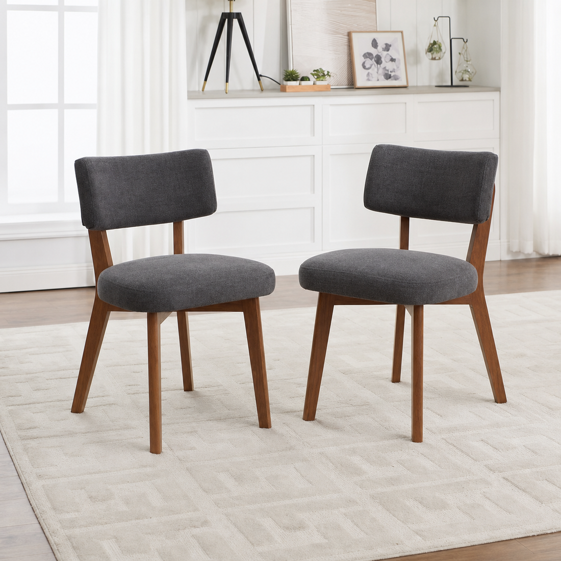Lot de 2 chaises en bois massif Joséphine - Gris