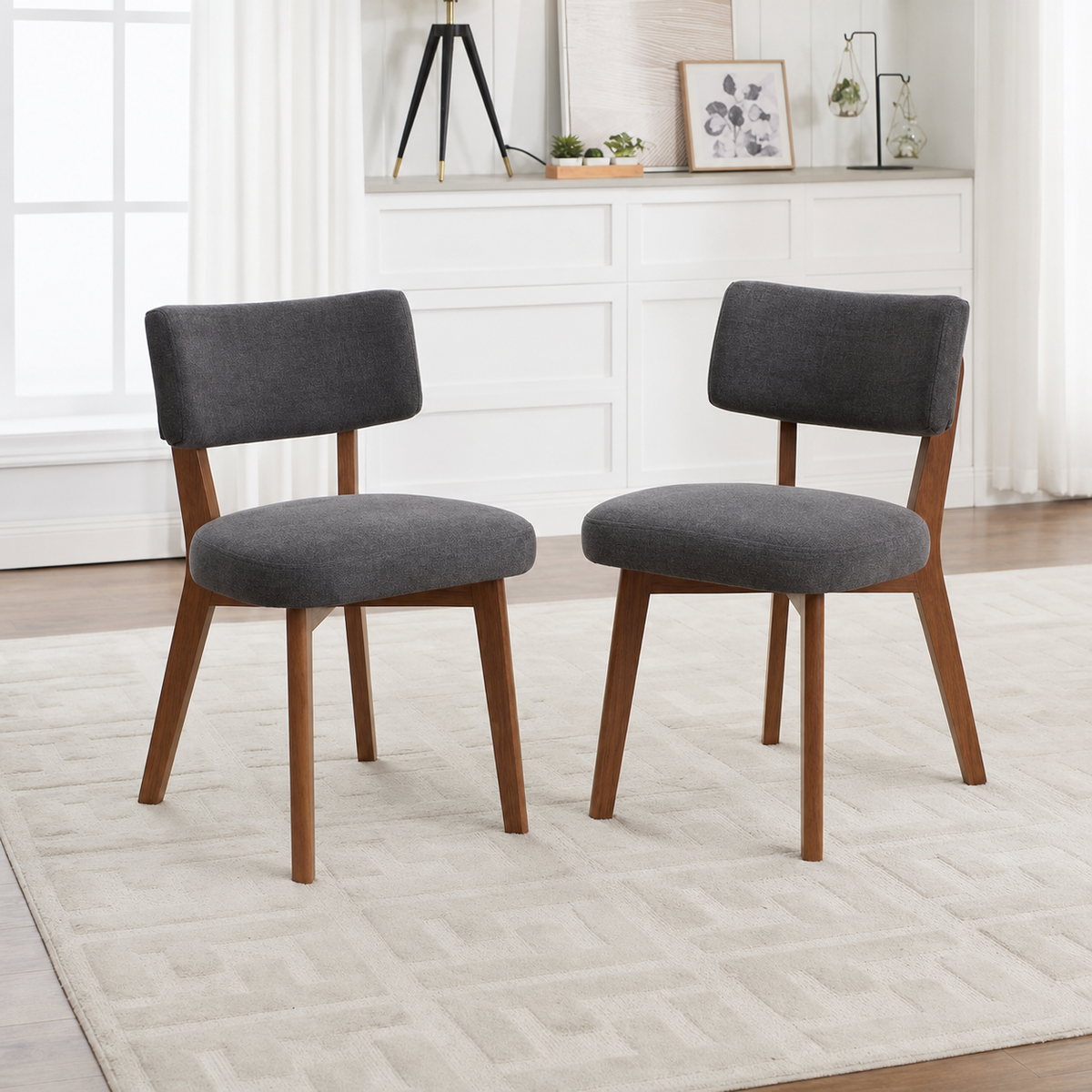 Lot de 2 chaises en bois massif Joséphine - Gris