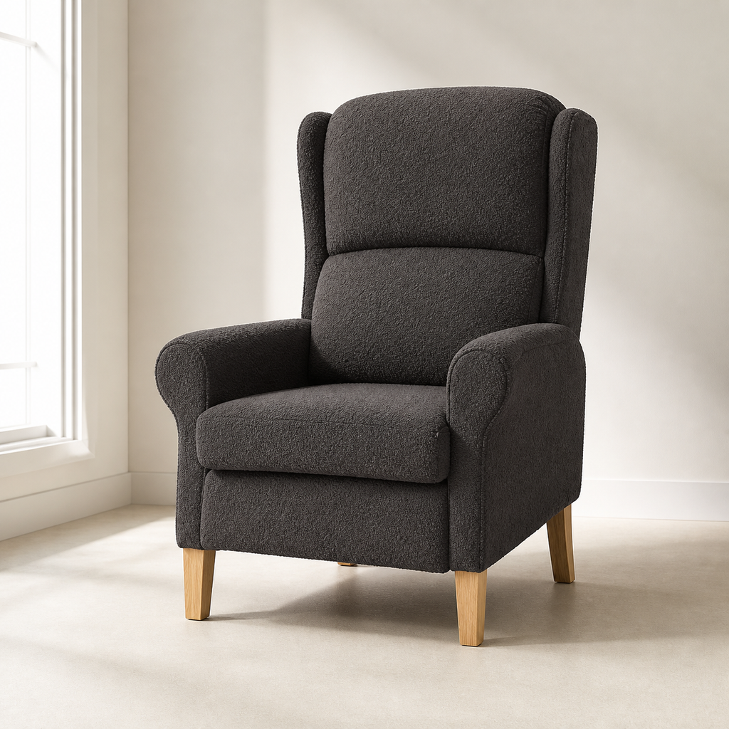 Fauteuil en bois Basile - Gris foncé