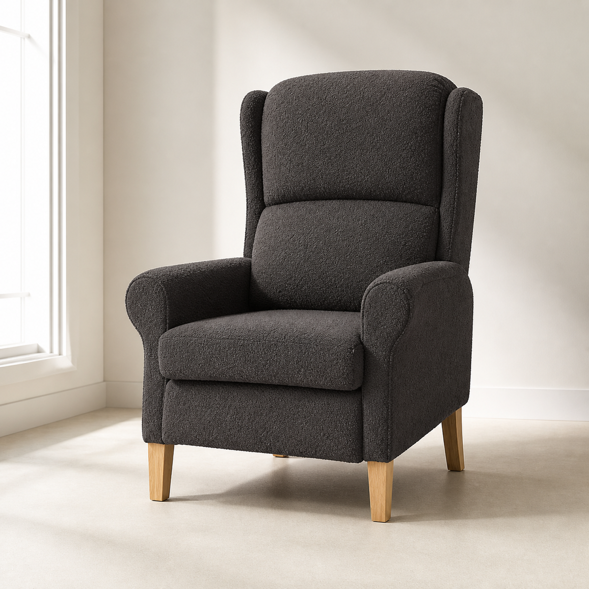 Fauteuil en bois Basile - Gris foncé