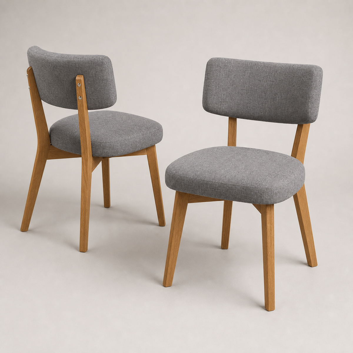Lot de 2 chaises en bois massif Apolline - Gris