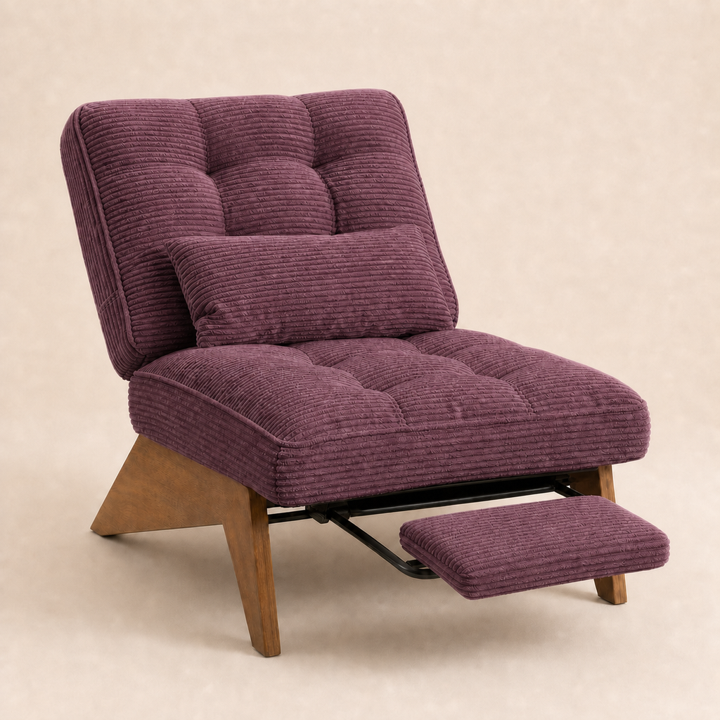 Fauteuil lounge en bois Marguerite - Bordeaux