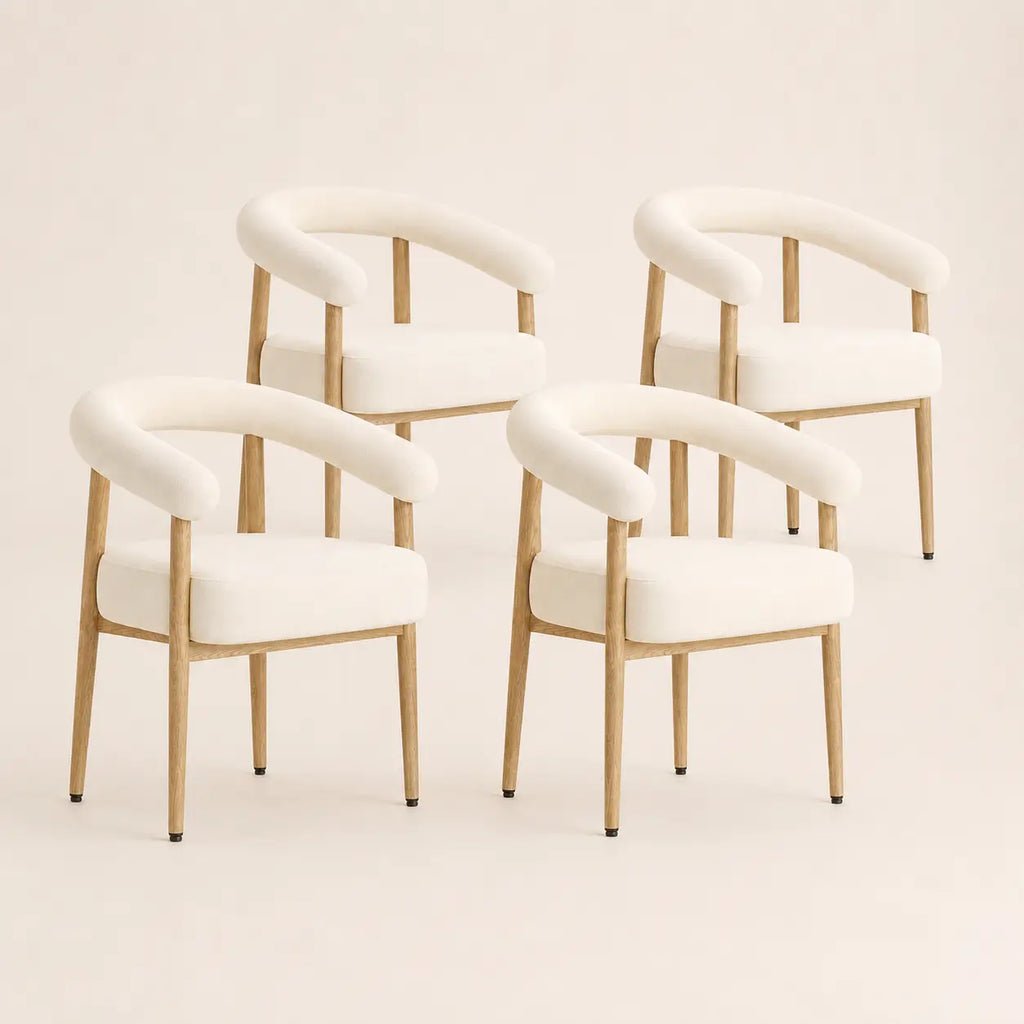 Chaises de salle à manger en bois Jeanne - Lot de 4