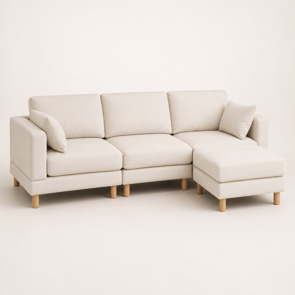 Canapé d'angle modulable en bois massif Garance