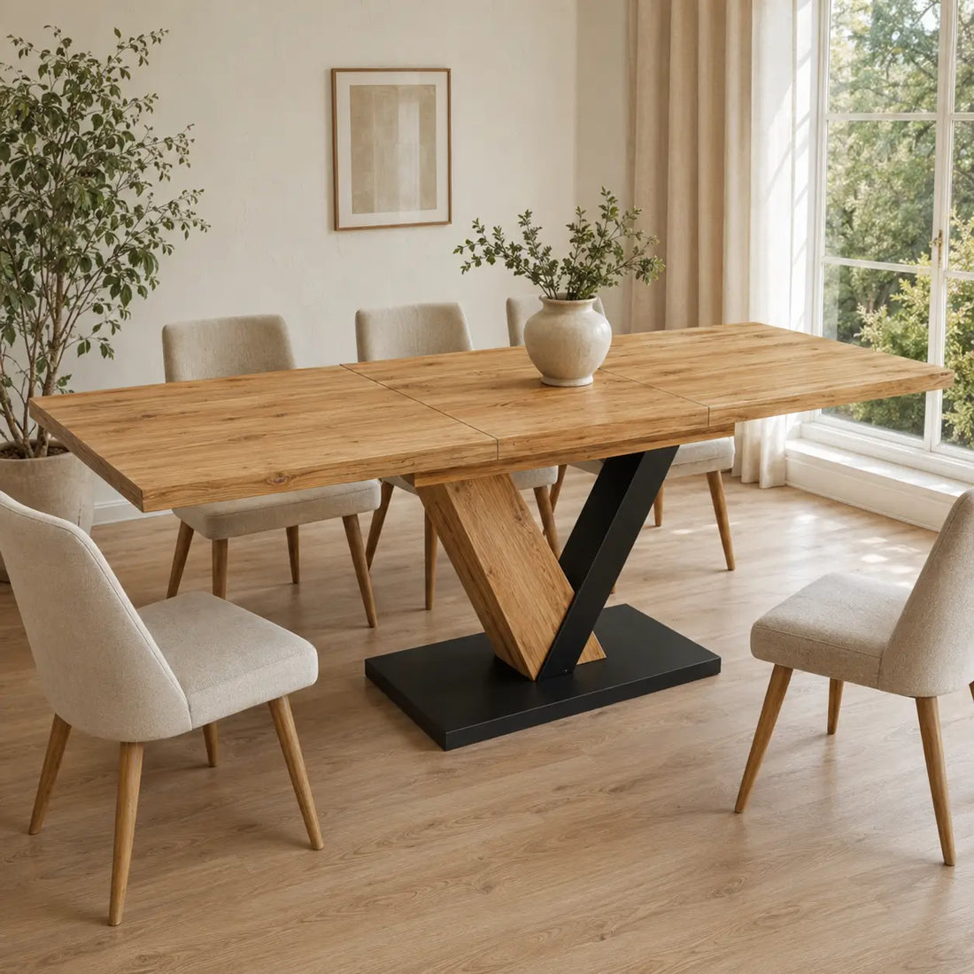 Table à manger extensible en bois Victor
