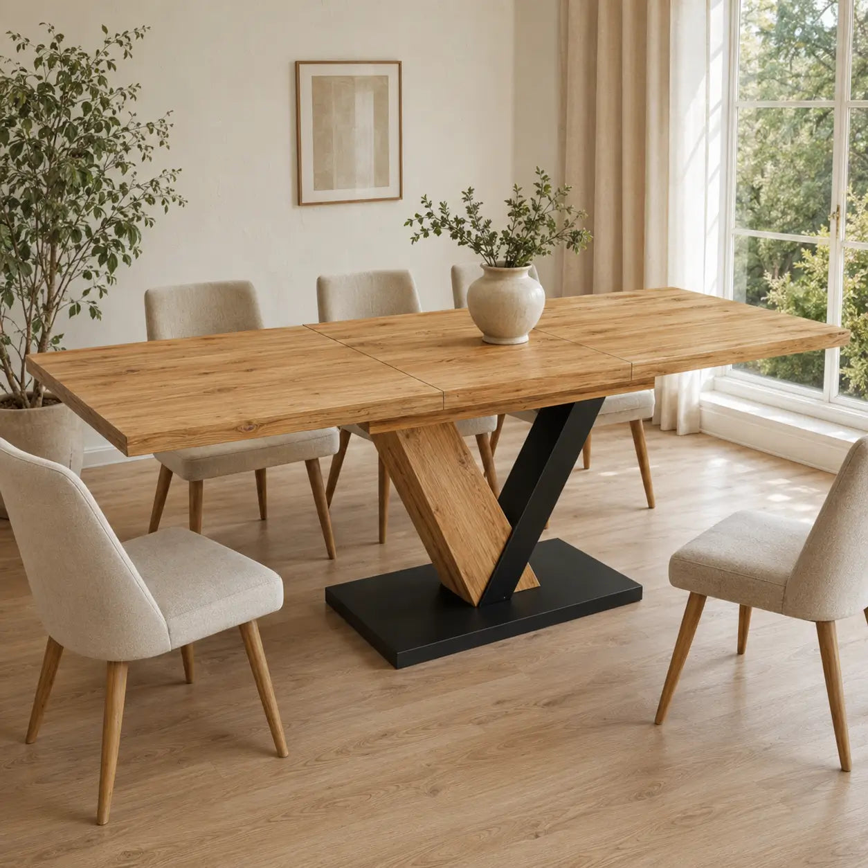 Table à manger extensible en bois Victor