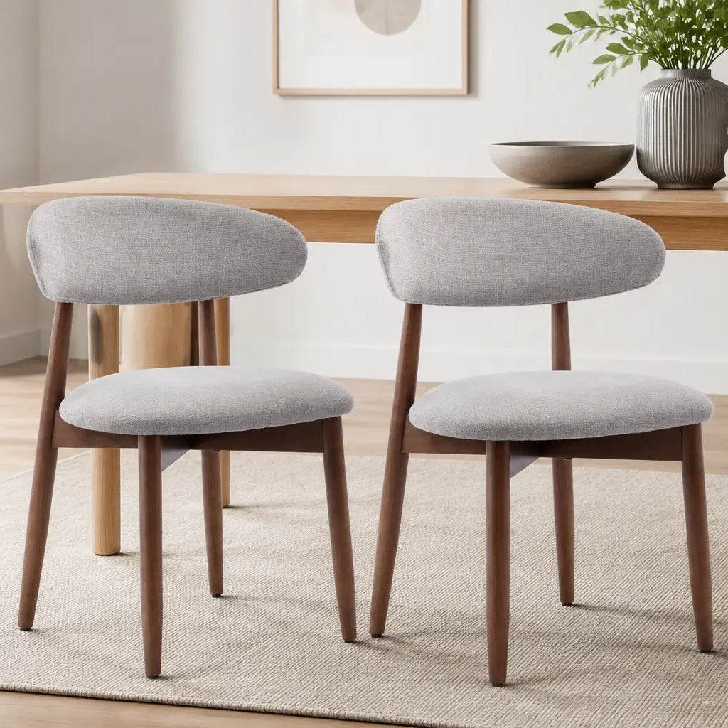 Lot de 2 chaises scandinaves en bois Elia - Gris clair