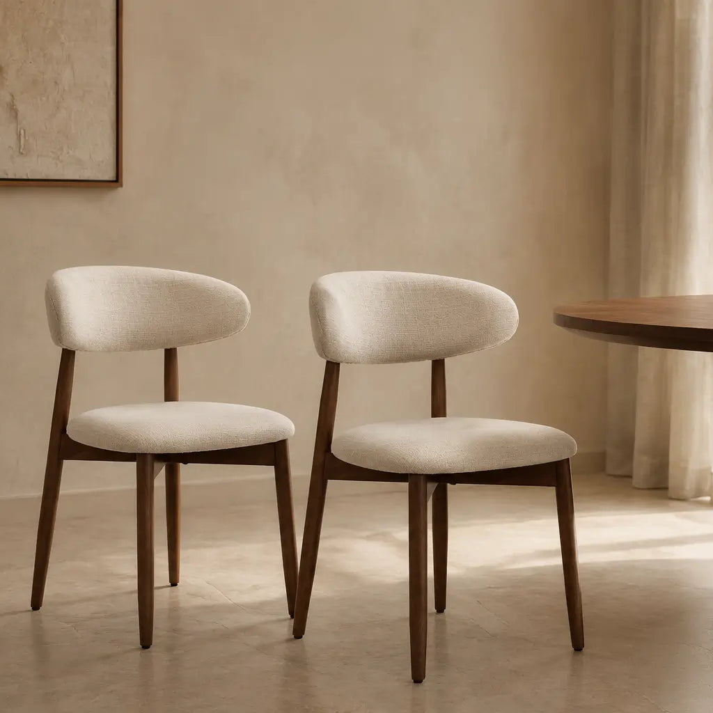 Lot de 2 chaises scandinaves en bois Elia - Beige