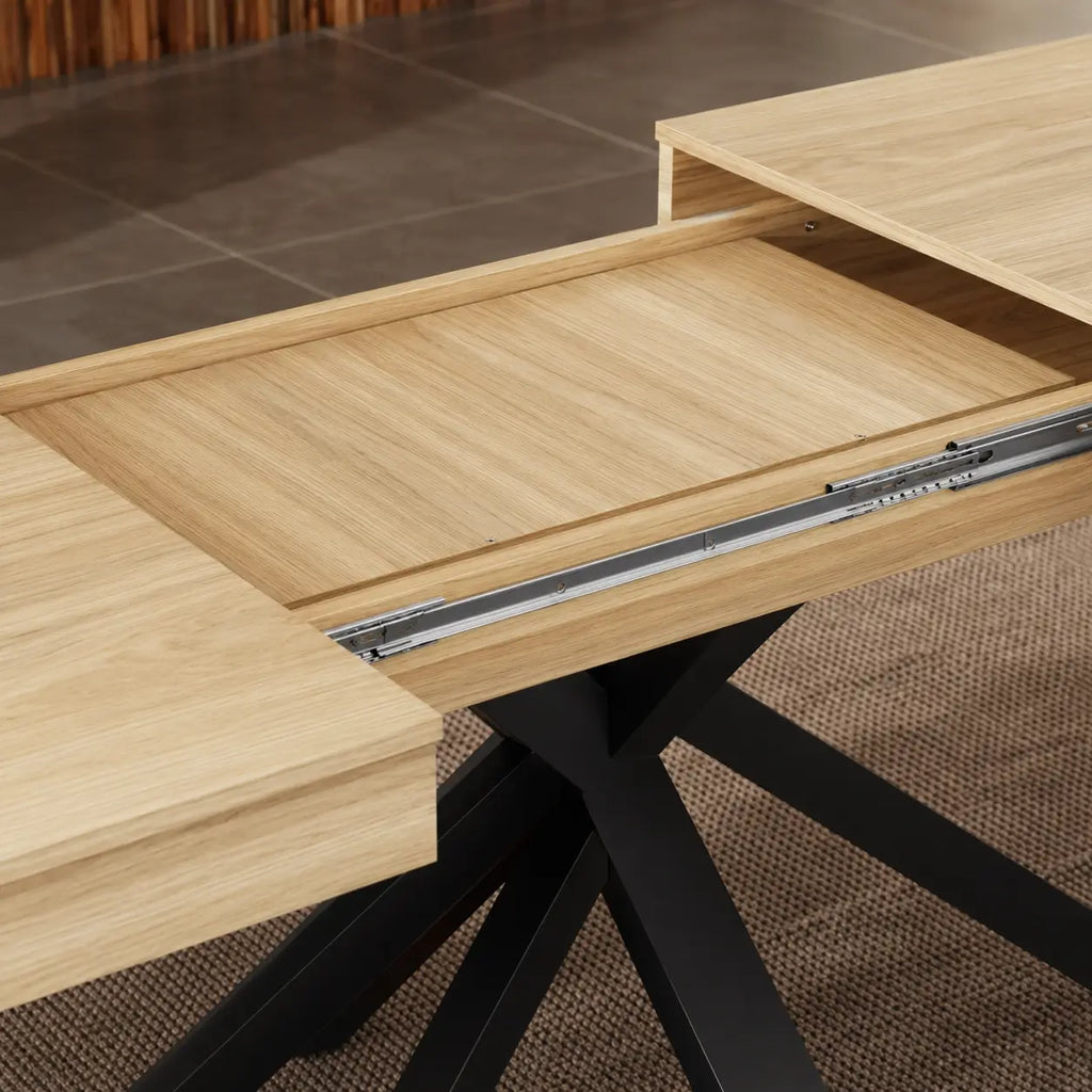 Table à manger rectangulaire extensible en bois Margaux