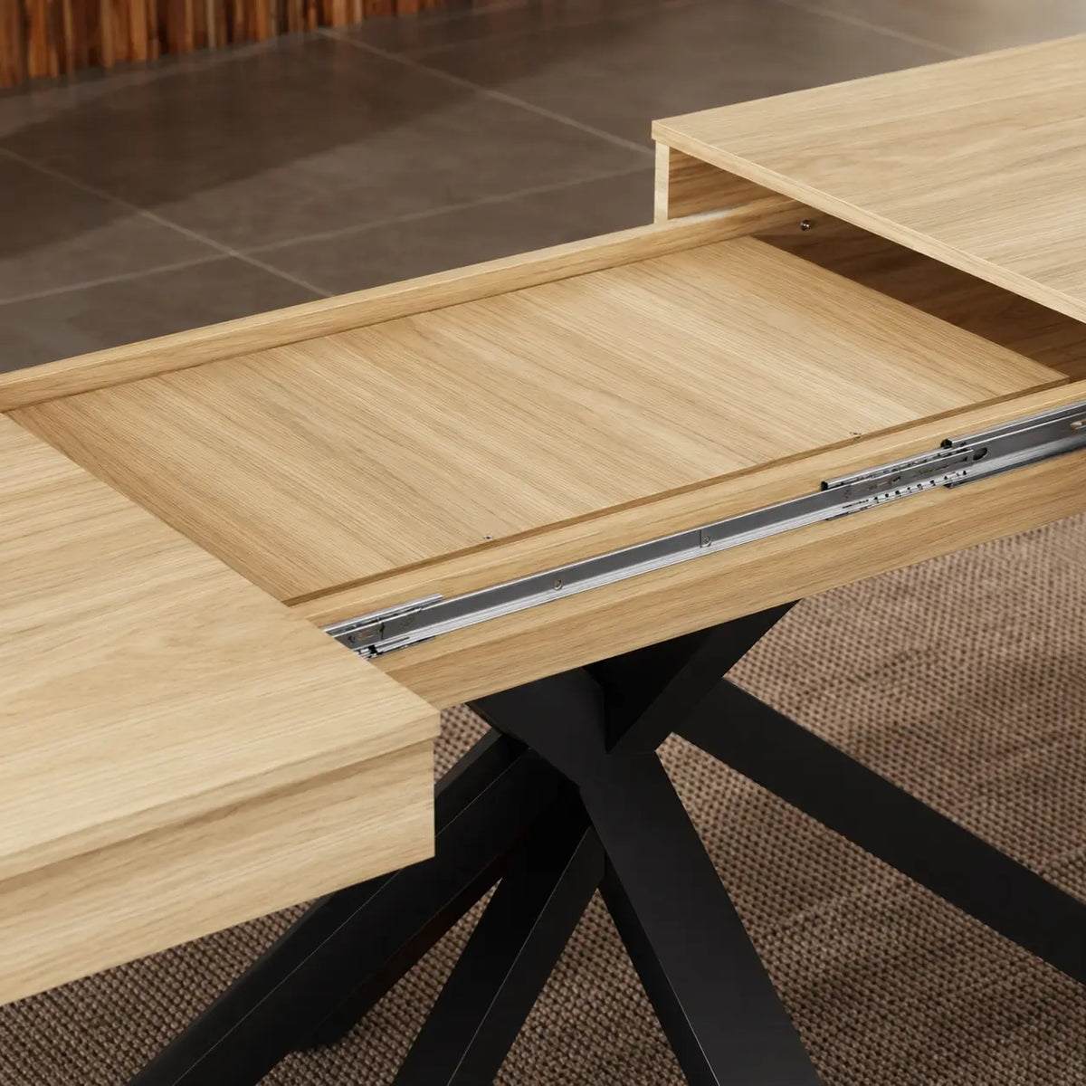 Table à manger rectangulaire extensible en bois Margaux