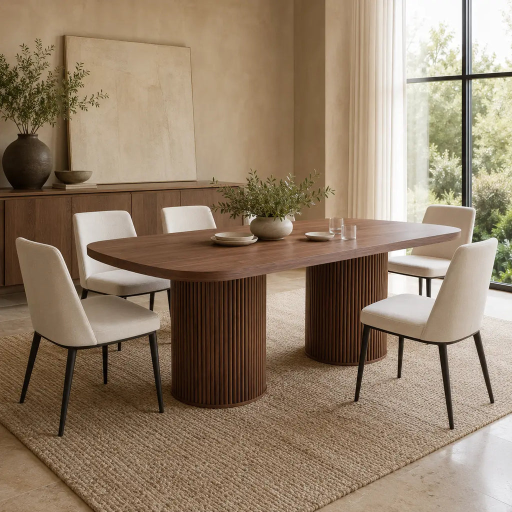 Table à manger ovale en bois Théo