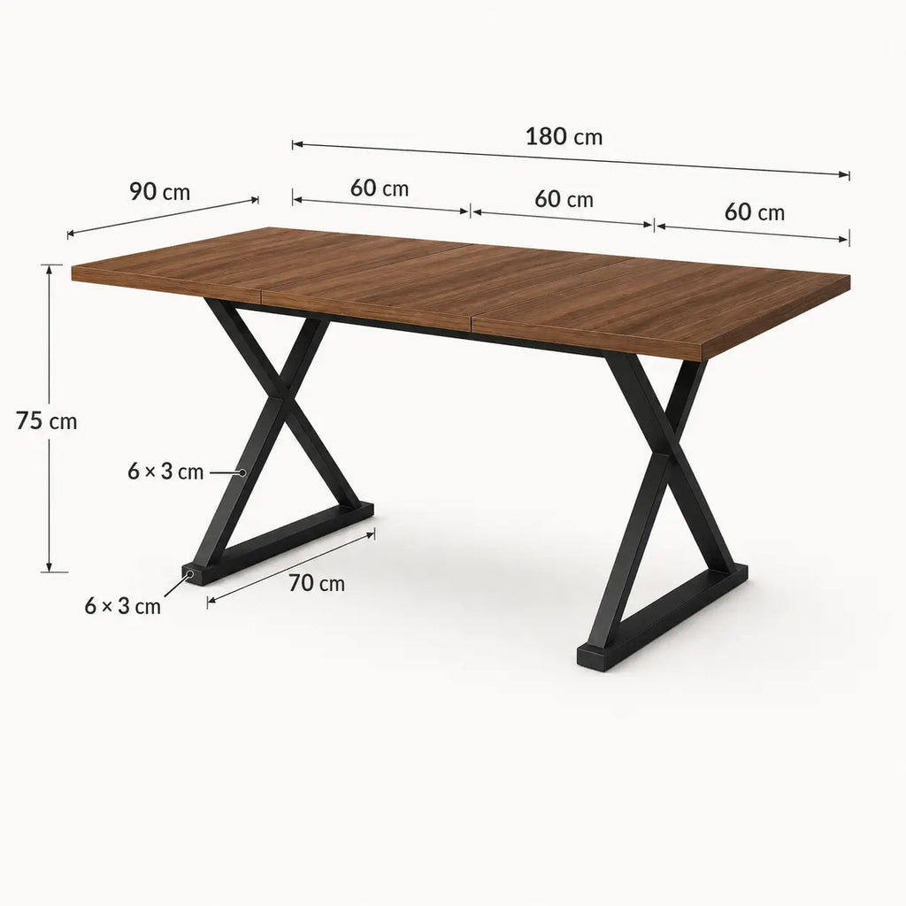 Table à manger 6 personnes en bois Anna
