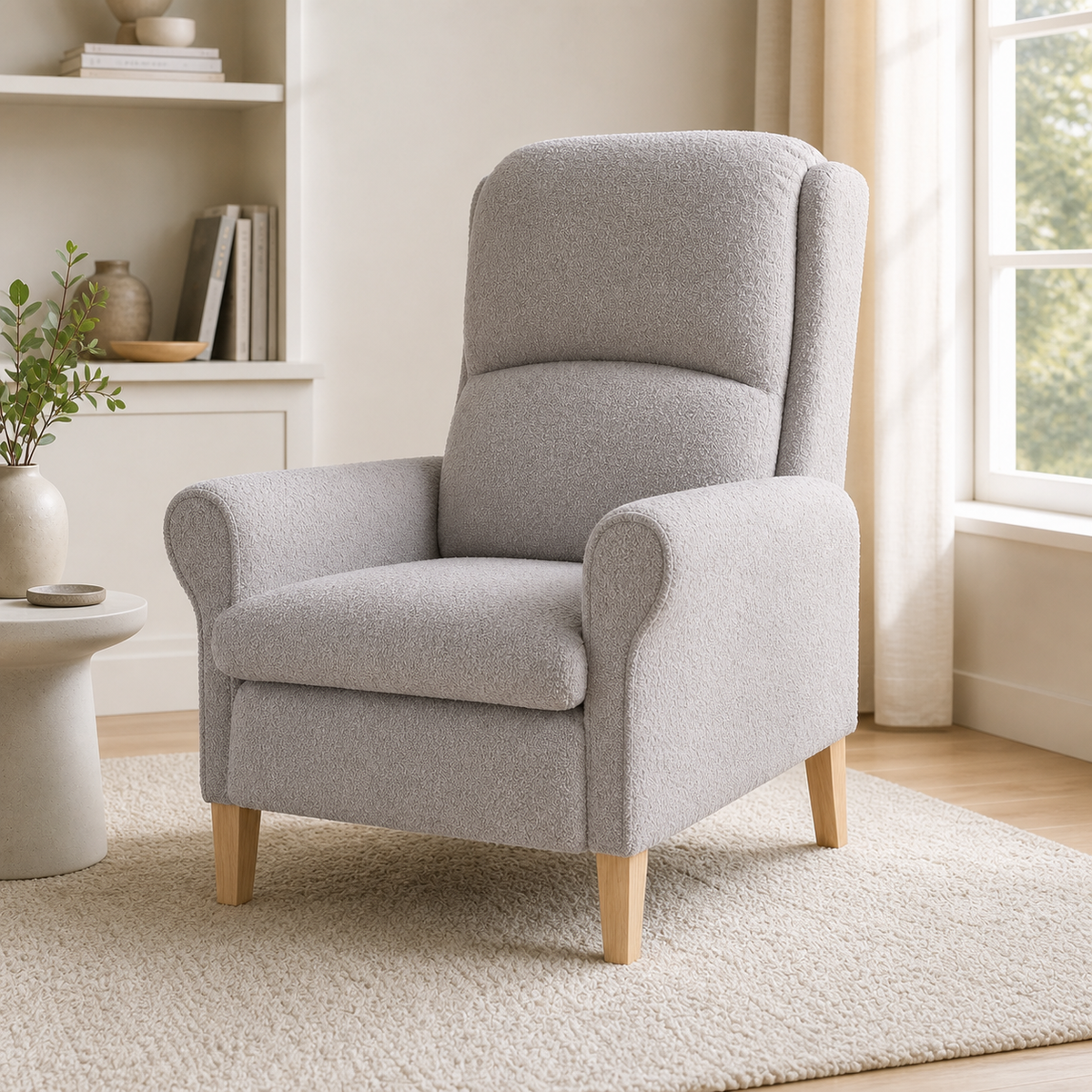 Fauteuil en bois Basile - Gris clair