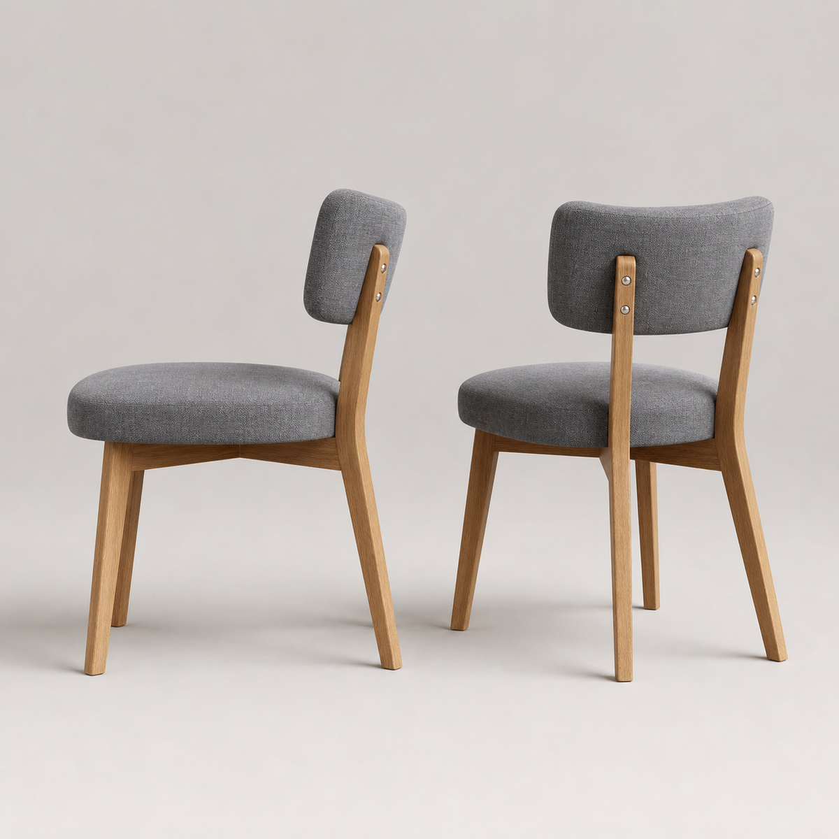 Lot de 2 chaises en bois massif Apolline - Gris