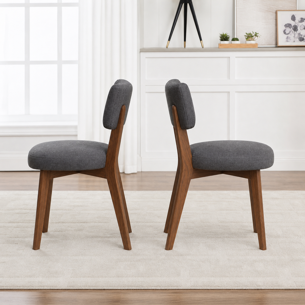 Lot de 2 chaises en bois massif Joséphine - Gris