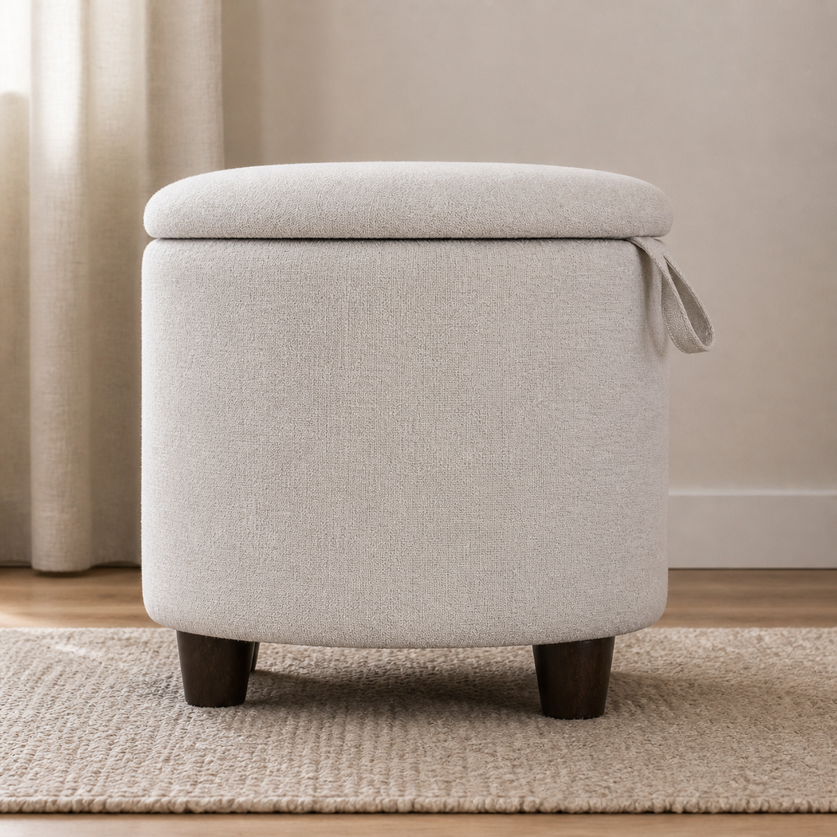 Pouf de rangement en bois Léon