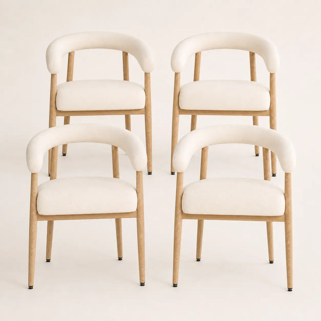 Chaises de salle à manger en bois Jeanne - Lot de 4