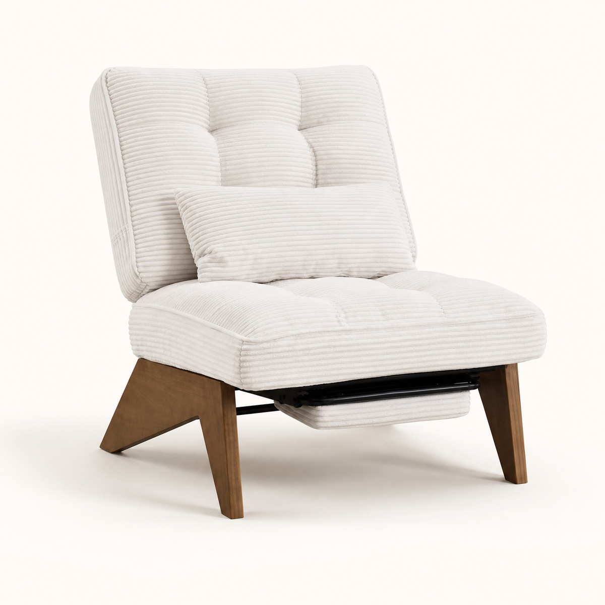 Fauteuil lounge en bois Marguerite - Beige