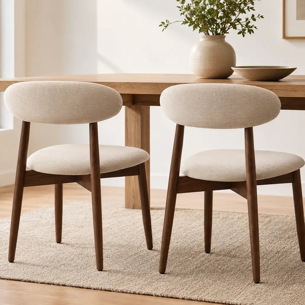 Lot de 2 chaises scandinaves en bois Elia - Beige