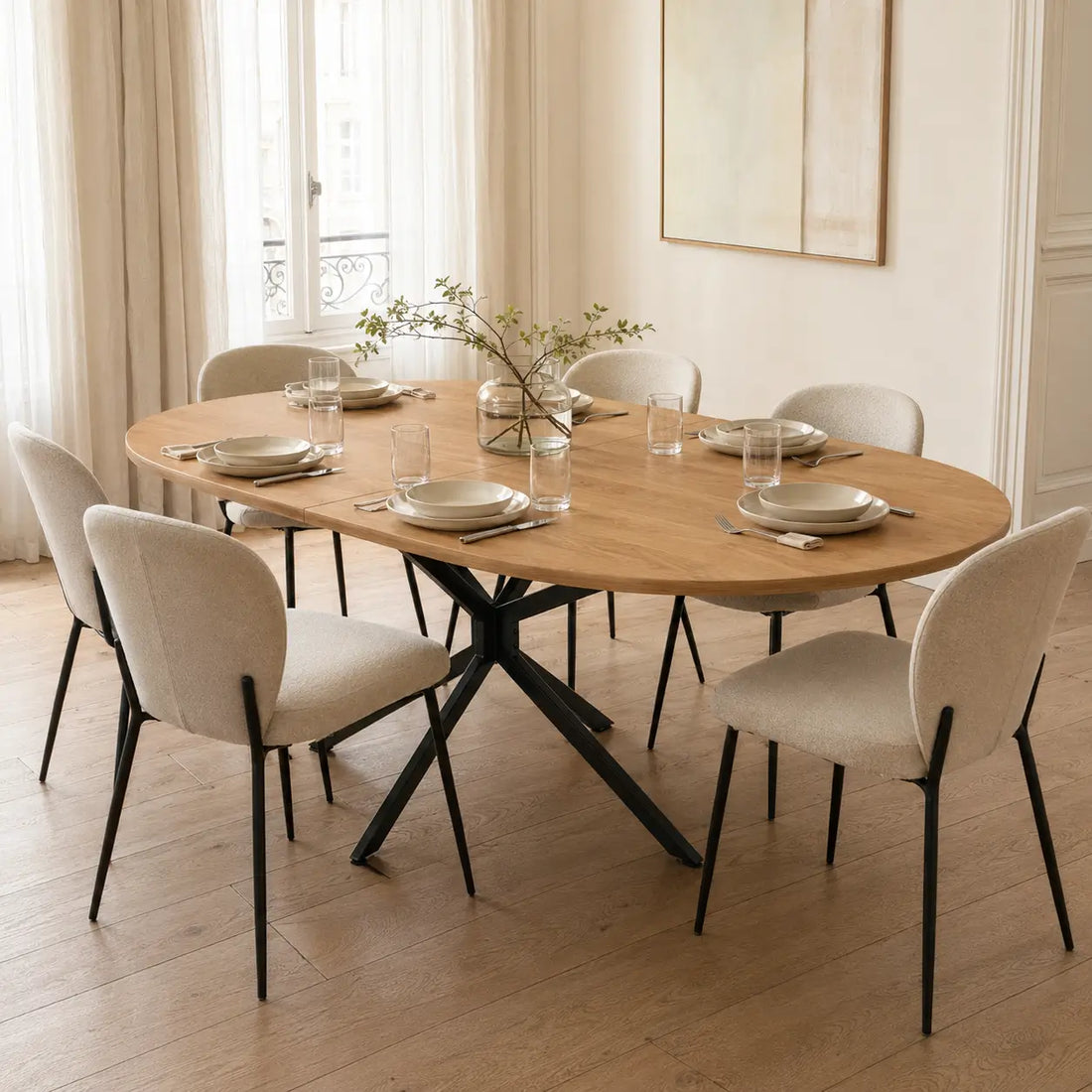 Table à manger 4 personnes en bois Nina