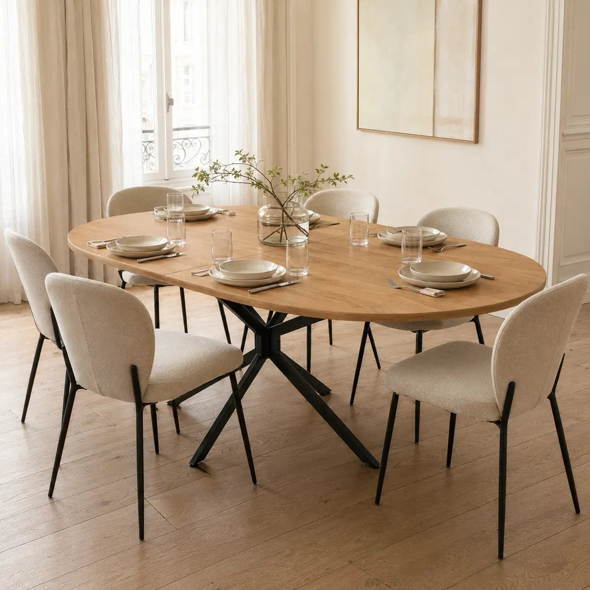 Table à manger 4 personnes en bois Nina