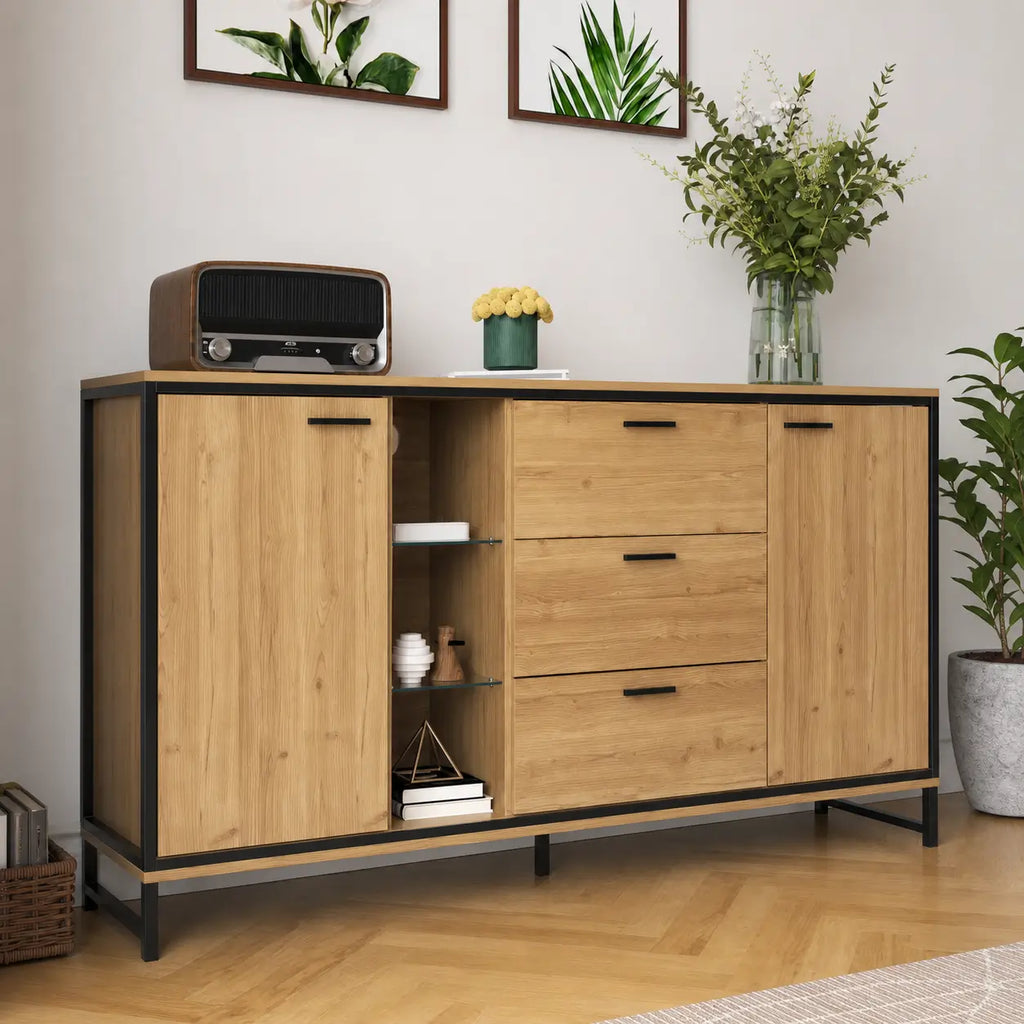 Buffet 3 tiroirs en bois Simon