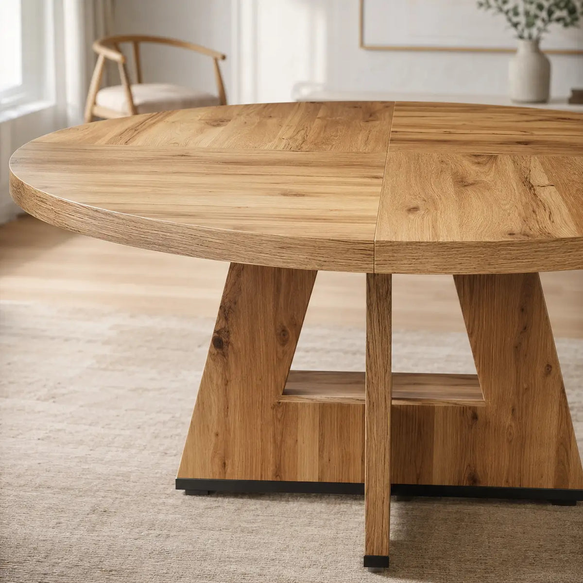 Table à manger ronde en bois Paul