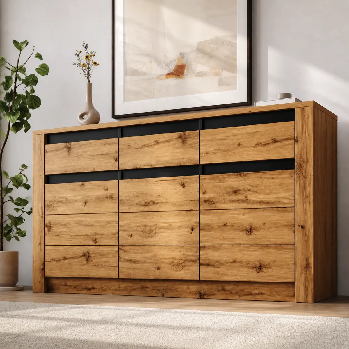 Buffet 3 tiroirs en bois Maxime