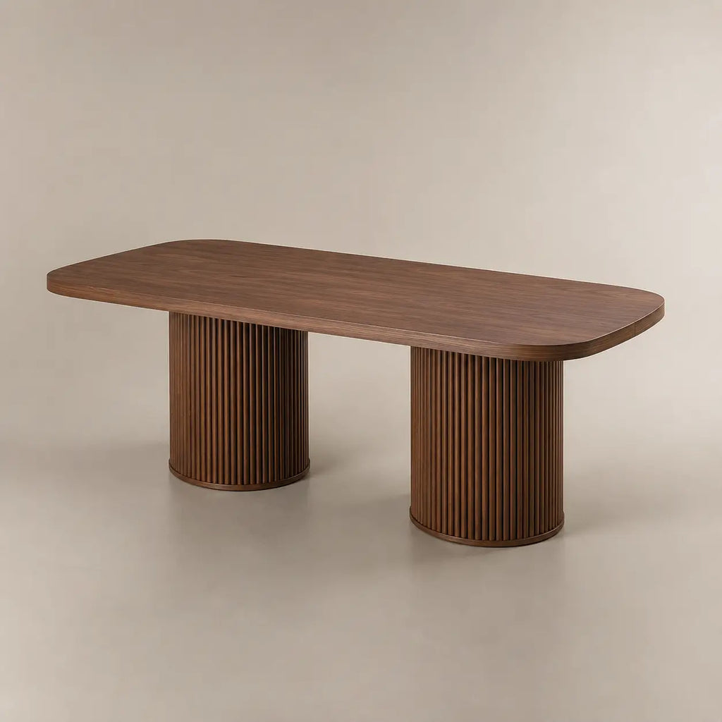 Table à manger ovale en bois Théo