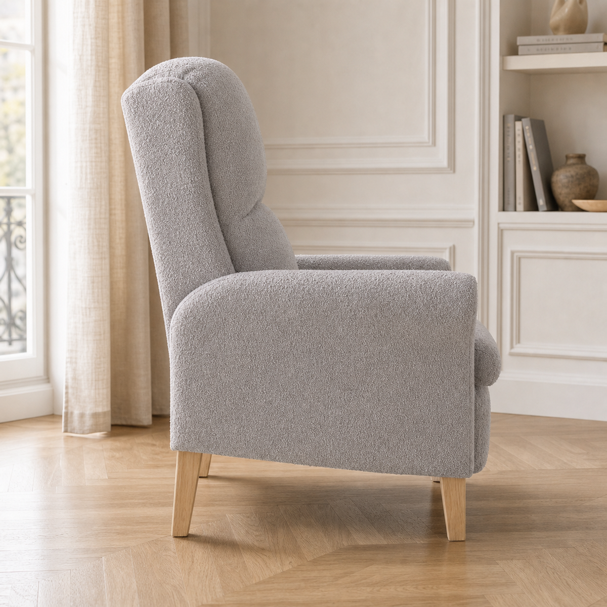 Fauteuil en bois Basile - Gris clair