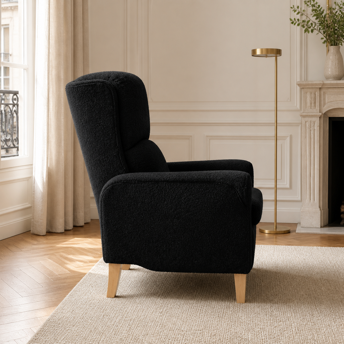 Fauteuil en bois Basile - Noir