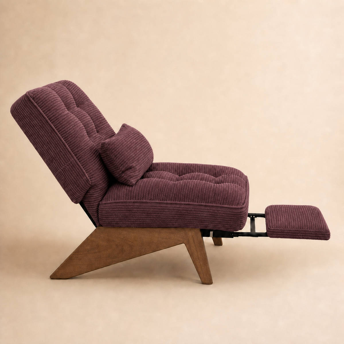 Fauteuil lounge en bois Marguerite - Bordeaux
