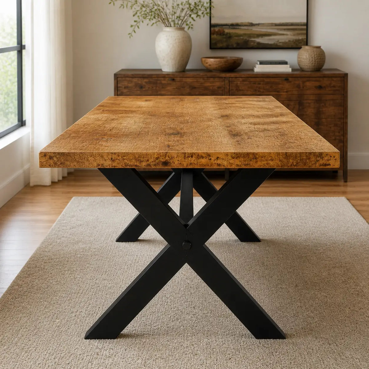 Table à manger en bois de manguier massif Gaston