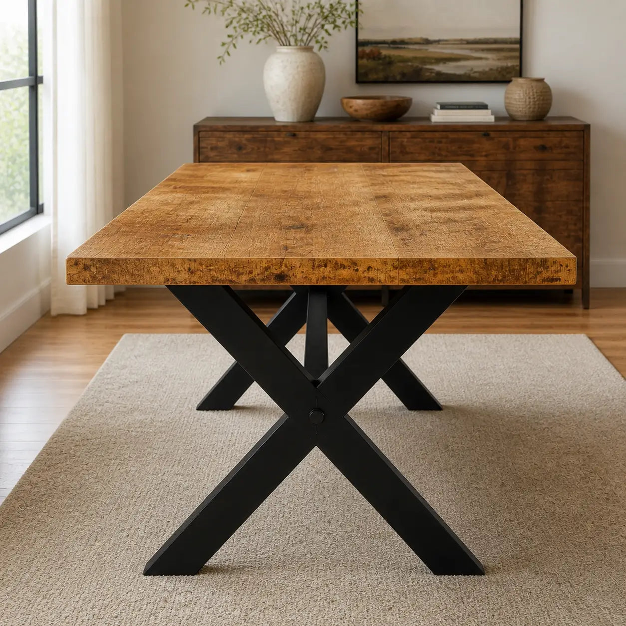 Table à manger en bois de manguier massif Gaston