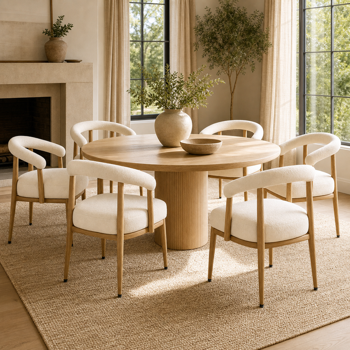 Chaises de salle à manger en bois Jeanne - Lot de 6