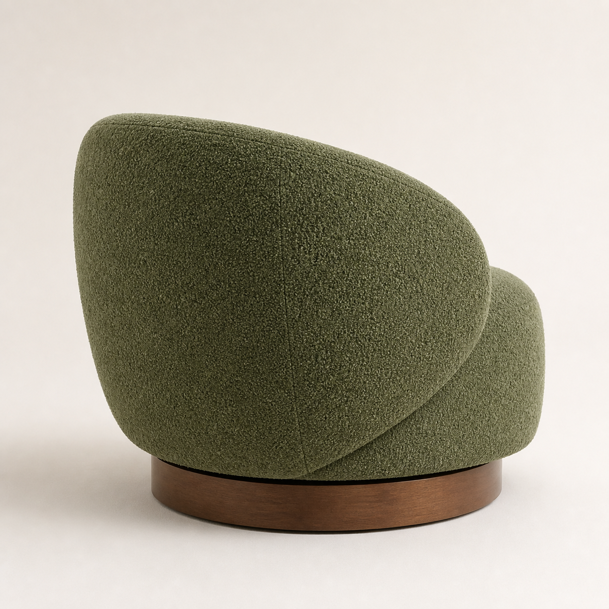 Fauteuil pivotant en bois massif Lucie - Vert mousse