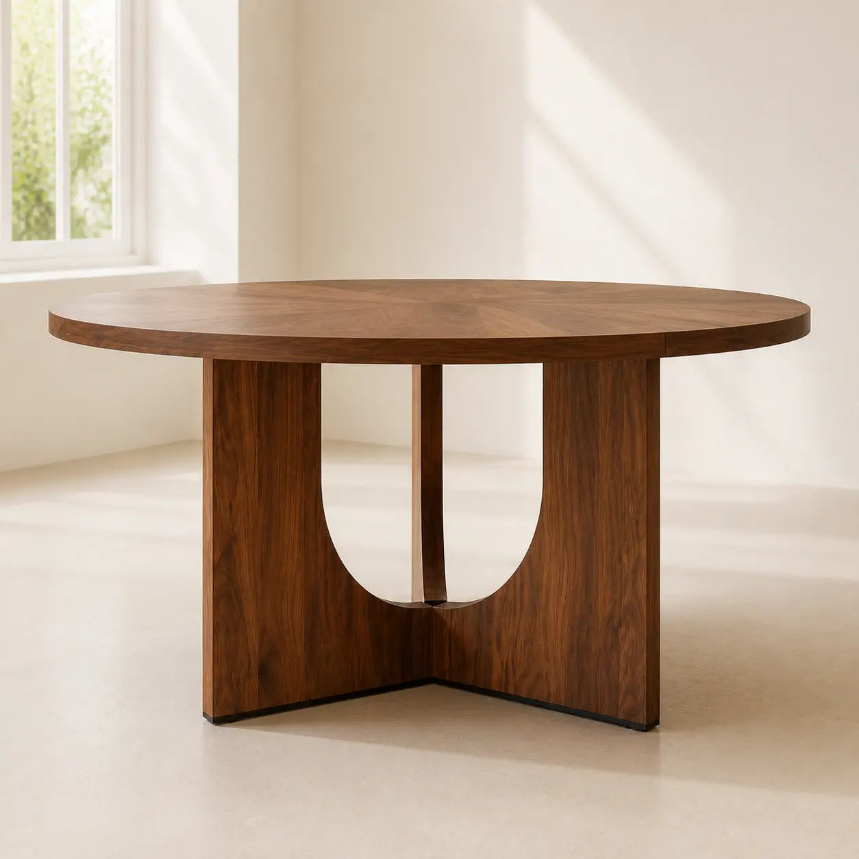 Table à manger ronde en bois Sixtine