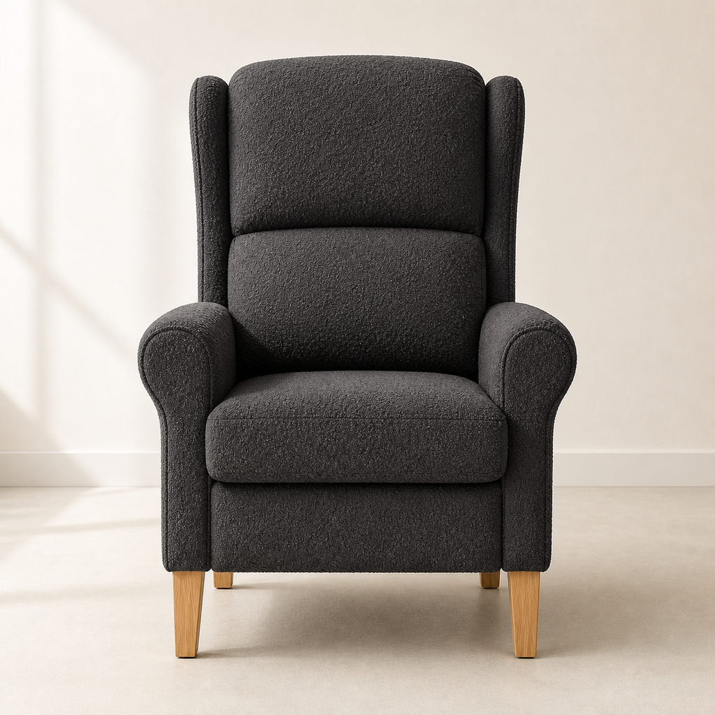 Fauteuil en bois Basile - Gris foncé