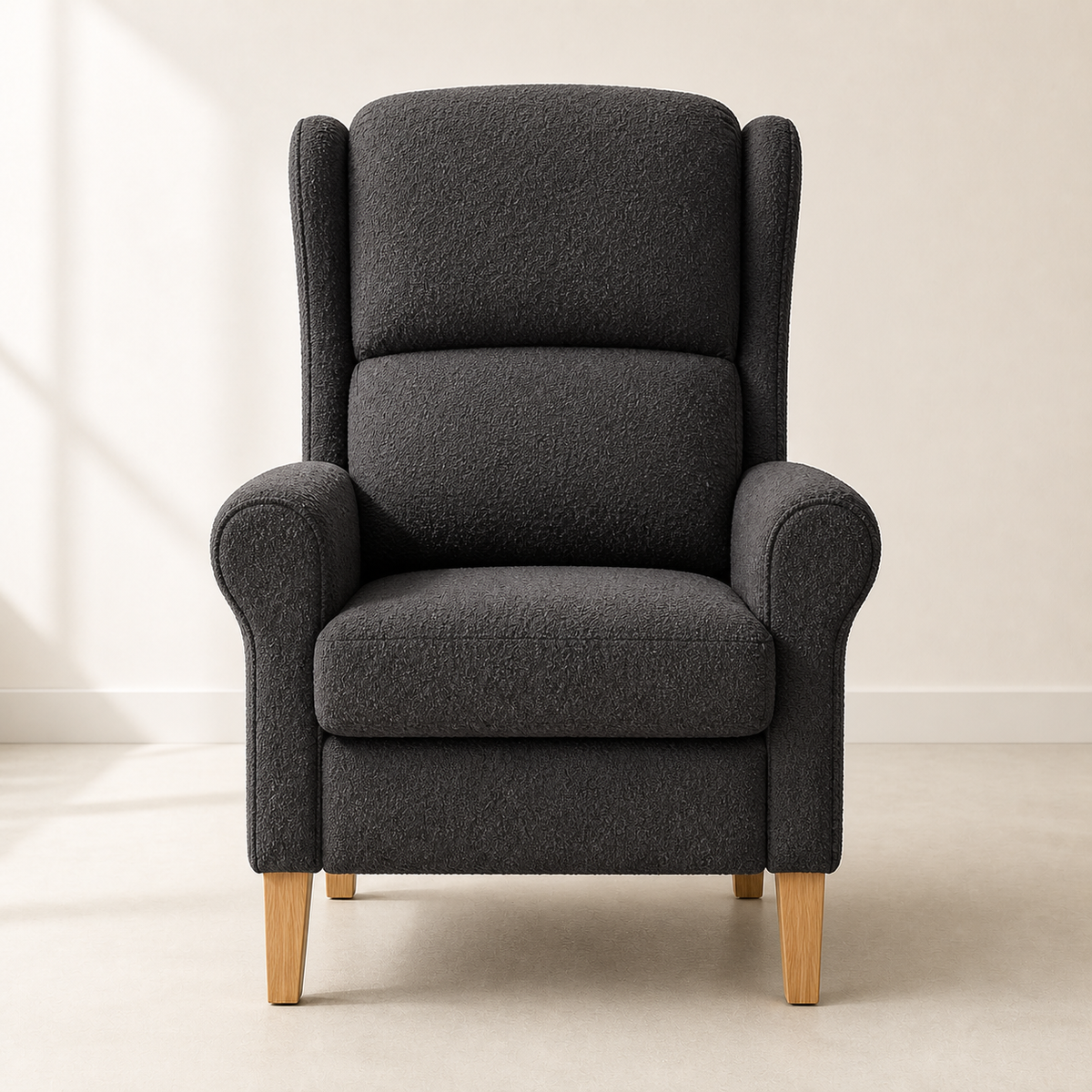 Fauteuil en bois Basile - Gris foncé