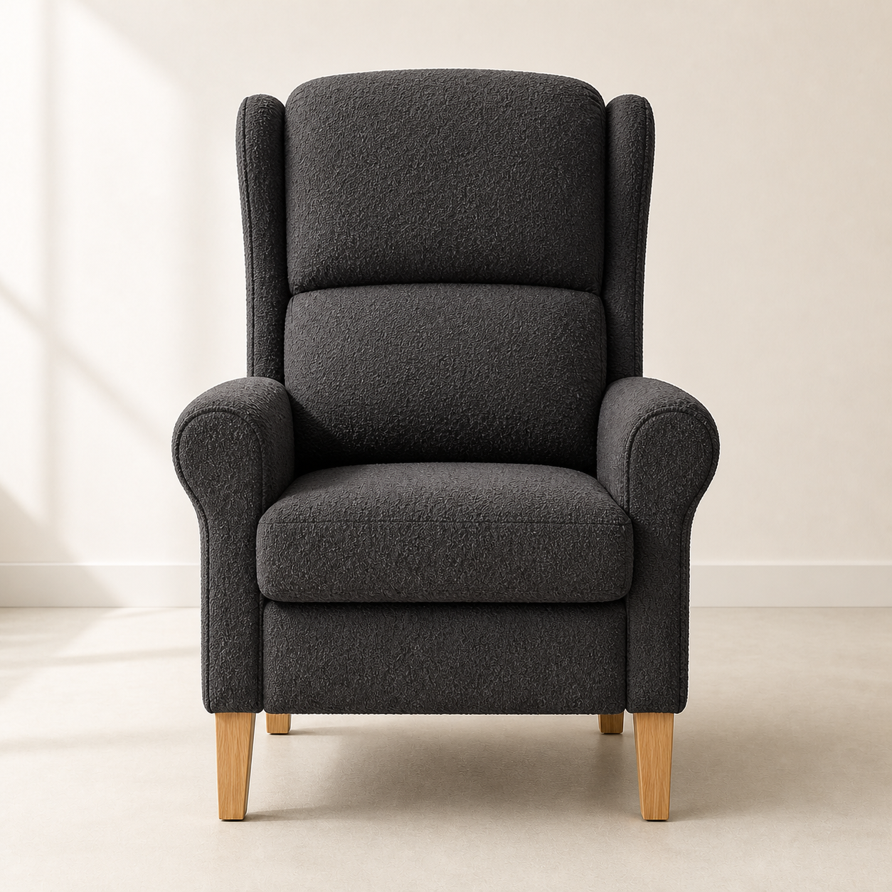 Fauteuil en bois Basile - Gris foncé
