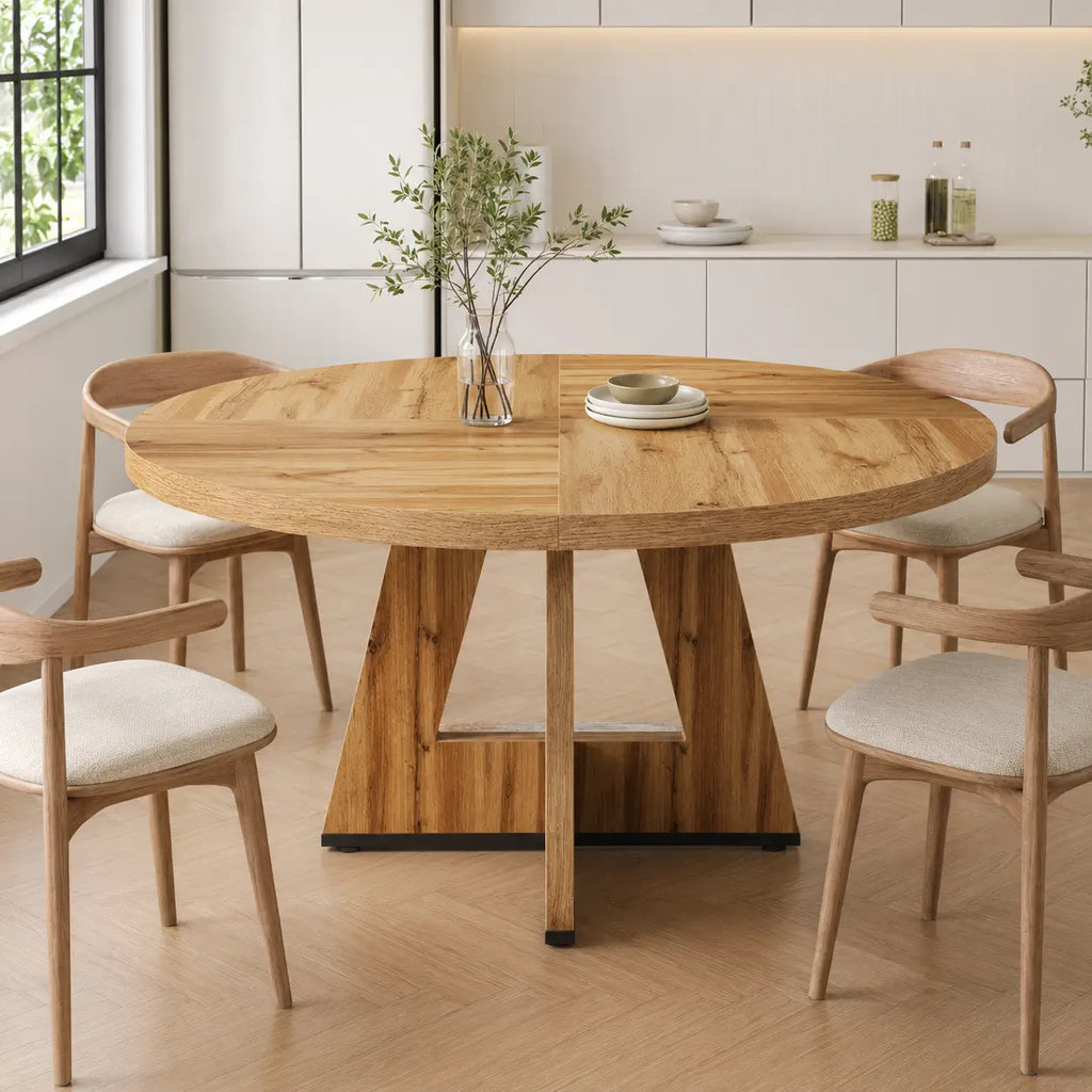 Table à manger ronde en bois Paul