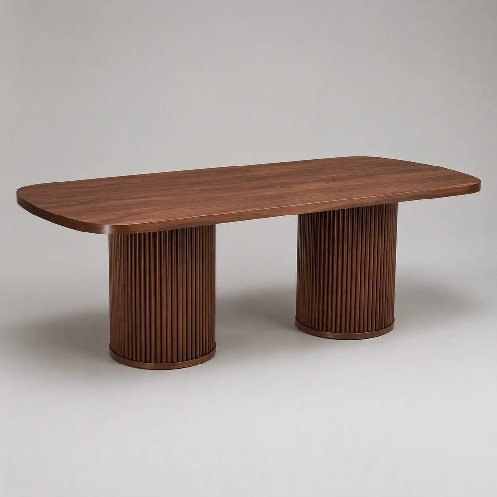 Table à manger ovale en bois Théo