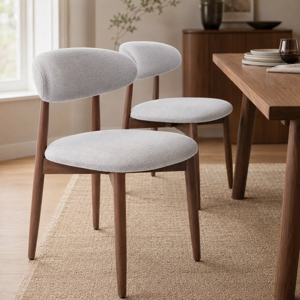 Lot de 2 chaises scandinaves en bois Elia - Gris clair