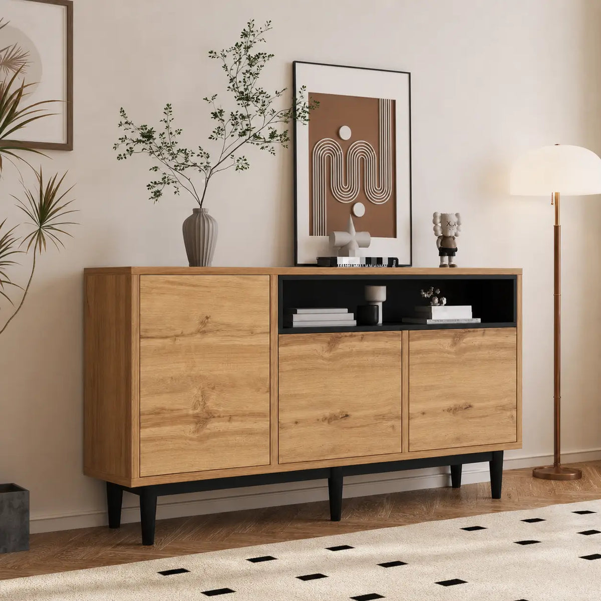 Buffet 3 portes en bois Thomas