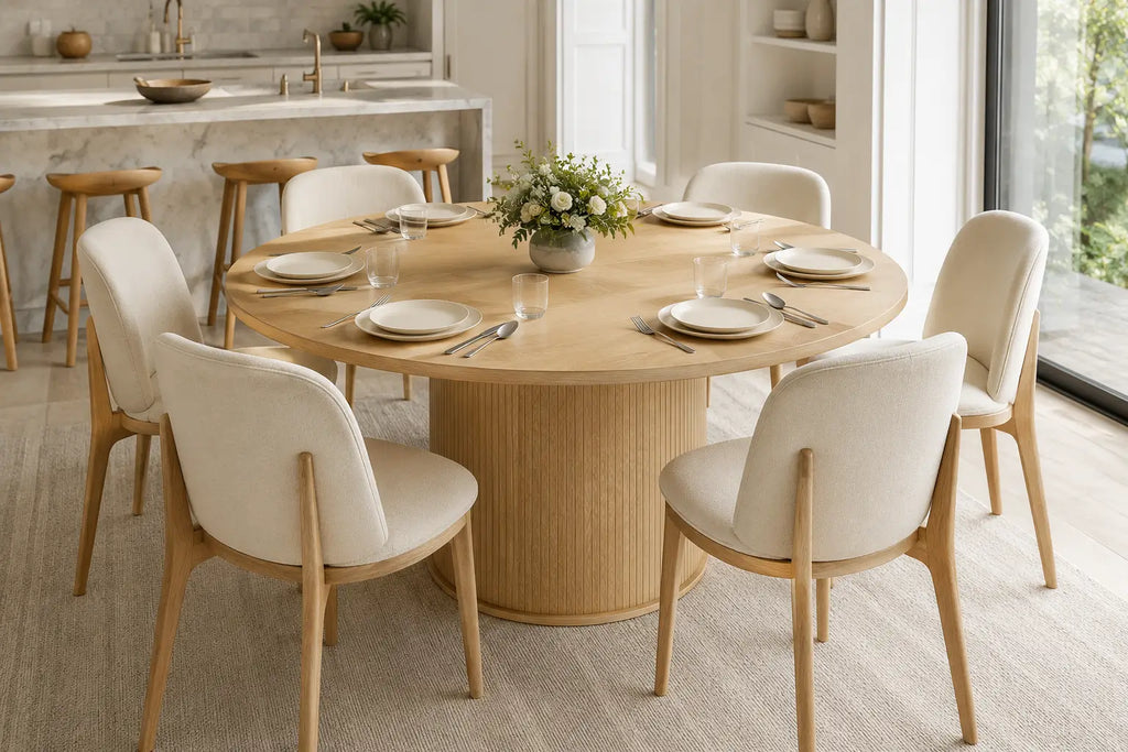 Table à manger ronde en bois Arthur