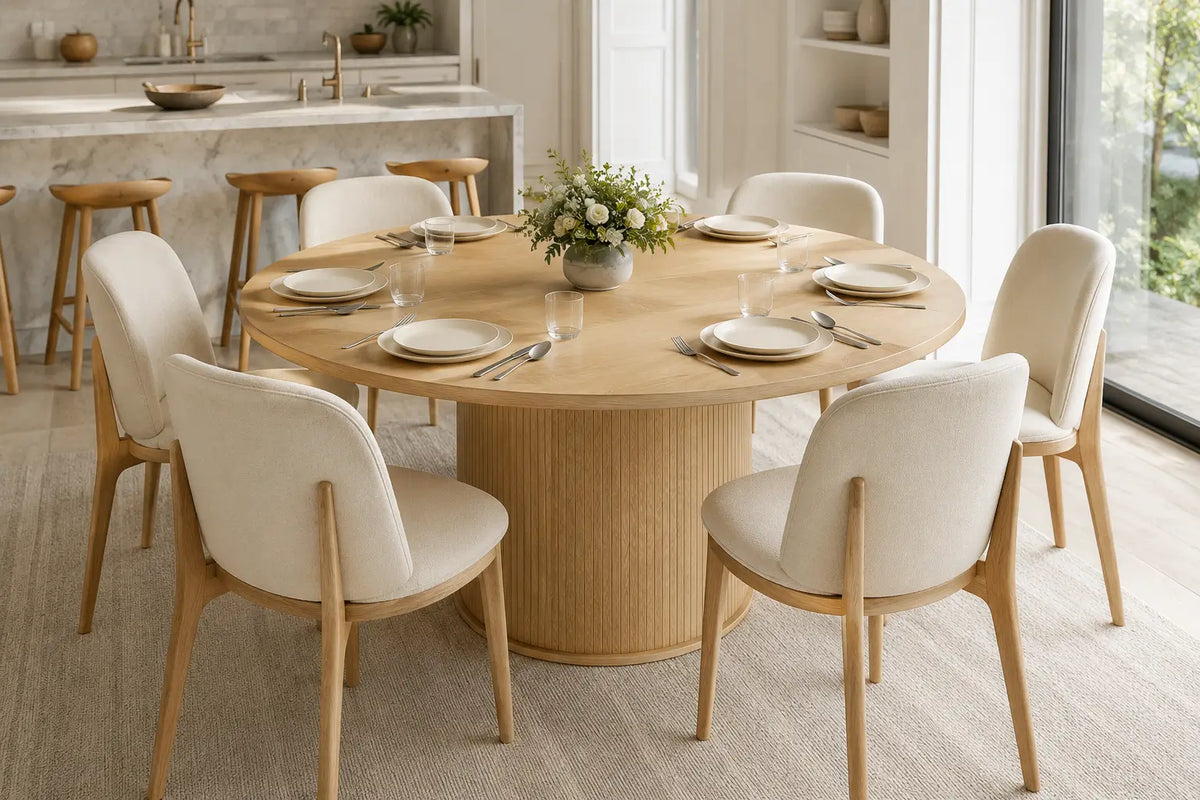 Table à manger ronde en bois Arthur