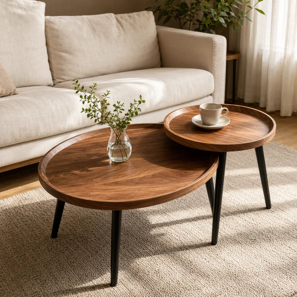 Table basse gigognes en bois Léo