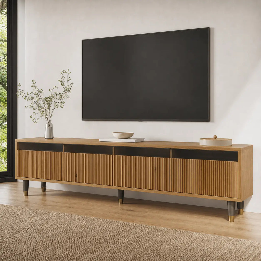 Meuble TV 4 tiroirs en bois Étienne